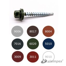  Soroló csavar (redukált fúróheggyel) EPDM alátéttel, festett 4,8 x 20 RAL9002 ( szürkésfehér )