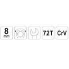 Racsnis csillag-villáskulcs 8 mm / 140 mm 72T CrV