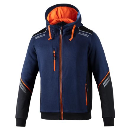 Sparco kapucnis kabát  TECH HOODED FULL ZIP TW narancs / sötétkék L