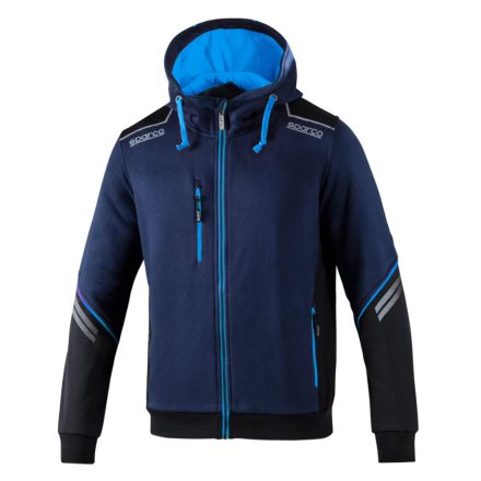 Sparco kapucnis kabát  TECH HOODED FULL ZIP TW kék / sötétkék L