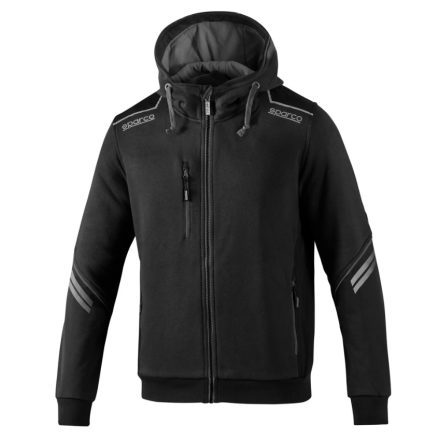 Sparco kapucnis kabát  TECH HOODED FULL ZIP TW fekete / szürke XXL