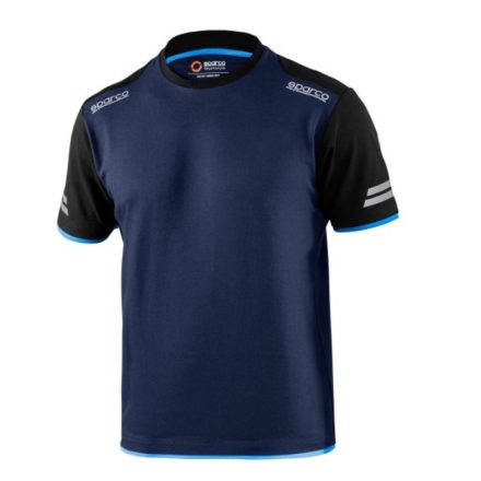 Sparco kereknyakú póló TECH T-SHIRT fekete / sötétkék L