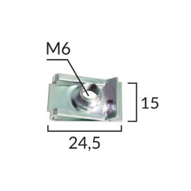 Lemezanya 24.5 x 15  M6mm