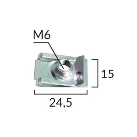 Lemezanya 24.5 x 15  M6mm