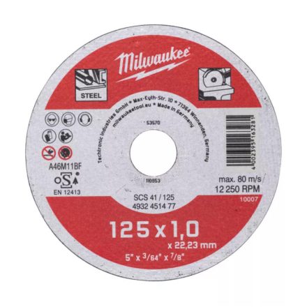 Milwaukee vágókorong fémhez SCS41 125x1,0mm (4932451477)