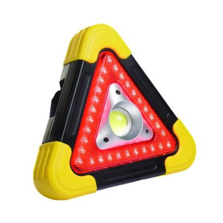 Figyelmeztető háromszög COB diódával, napelemes, Carmotion