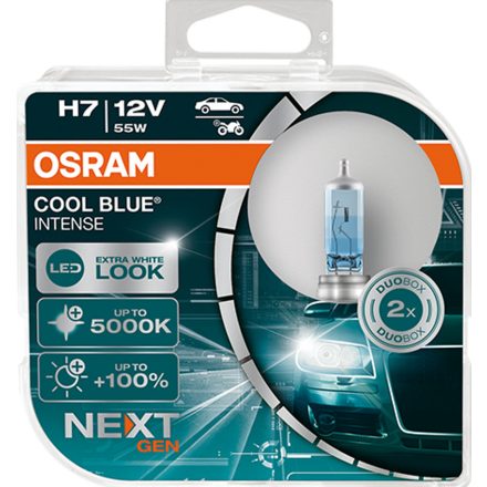 Izzó 12V/55W/H7 2db/+100% 5000K Osram Cool Blue Intense Nextgen 64210CBN