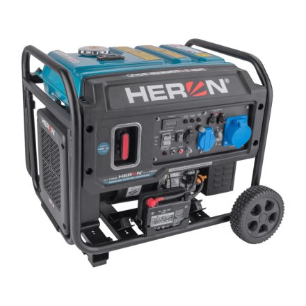 HERON Benzinmotoros áramfejlesztő; táv- és önindítóval; 6 kVA; 230 V; egyfázisú; inverteres (8896233)
