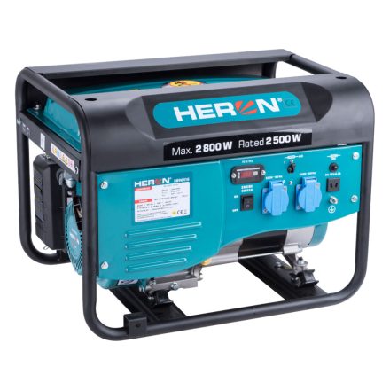 HERON benzinmotoros áramfejlesztő; 2,6 kVA; 230 V – 8896416