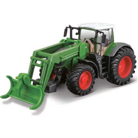 Bburago 10 cm-es mezőgazdasági traktor homlokrakodóval - Fendt 1050 Vario + fakitermelés Grab