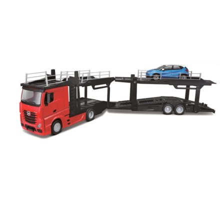 Bburago Mercedes-Benz Actros 2545 autószállító teherautó, pótkocsival - Renault Captur személyautóval (18-31457) (1:43)