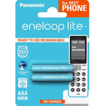 Eneloop lite BK-4LCCE/2DE AAA/mikro 550mAh Ni-MH akkumulátor 2 db/csomag