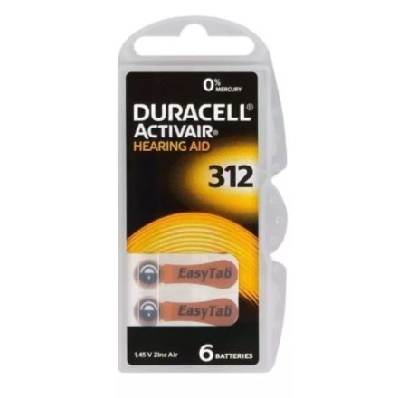 DURACELL ACTIVAIR Hallókészülék Elem "312" ( PR41 ) BL/6