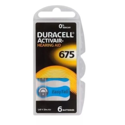 DURACELL ACTIVAIR Hallókészülék Elem "675" ( PR44 ) BL/6