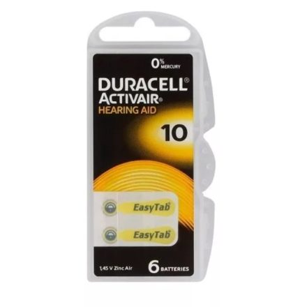 DURACELL ACTIVAIR Hallókészülék Elem "10" ( PR70 ) BL/6