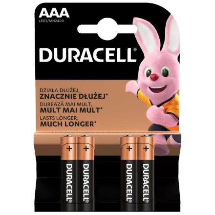 DURACELL Basic AAA Mikró Elem MN1300 (LR03) BL/4