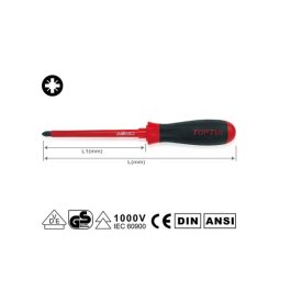 TOPTUL profi csavarhúzó szigetelt 1000V 215mm PZ2