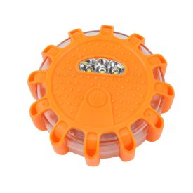 Sárga villogó kerek vészjelző lámpa 12 + 3 LED