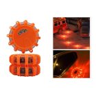 Sárga villogó kerek vészjelző lámpa 12 + 3 LED