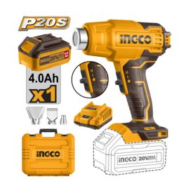   INGCO Akkus hőlégfúvó 550°C 20 V (1 x 4,0 Ah akku + töltő)