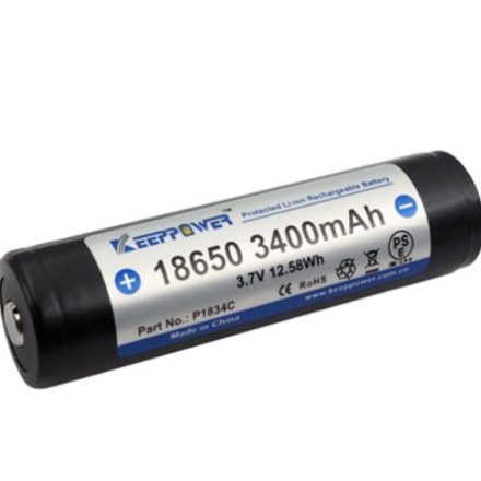 KeepPower 18650 3,7V 3400mAh védett Li-ion akkumulátor