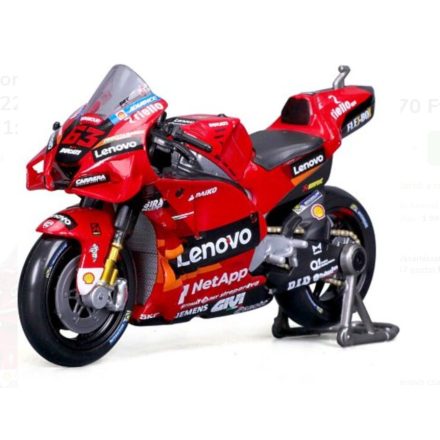 Maisto - Motorkerékpár, Ducati Lenovo csapat 2022, (#63 Francesco Bagnaia), 1:18