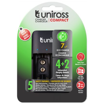 Uniross UCU004 kompakt üres töltő AA/AAA/9V védelemmel