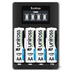 Uniross UCU005A LCD-s processzoros gyors töltő 4db 2700mAh AA akkumulátorral