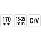 YATO YT01675 Állítható csapos körmös kulcs 15-35 mm / 170 mm CrV