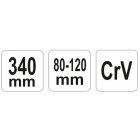 YATO YT01678 Állítható csapos körmös kulcs 80-120 mm / 340 mm CrV