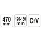 YATO YT01679 Állítható csapos körmös kulcs 120-180 mm / 470 mm CrV