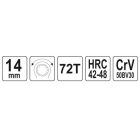 YATO YT02376 Racsnis csillagkulcs 14 mm / 195 mm CrV