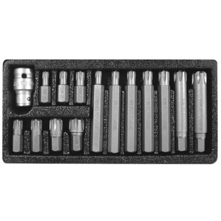 YATO YT0419 Bit készlet 15 részes RIBE M6-M14 L=30 mm 1/2"