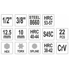 YATO YT04211 Generátor javító készlet 22 részes 1/2" CrV