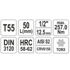 YATO YT04317 Bithegy dugófejjel T55 1/2" 55 mm CrV