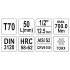 YATO YT04319 Bithegy dugófejjel T70 1/2" 55 mm CrV