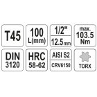 YATO YT04325 Bithegy dugófejjel T45 1/2" 100 mm hosszú