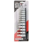 YATO YT04332 Biztonsági Torx bithegy készlet dugófejjel 12 részes (1/4" L=37 mm T8-T30, 3/8" L=48 mm T40-T55)