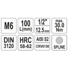 YATO YT04351 Bithegy dugófejjel SPLINE M6 1/2" 100 mm hosszú 