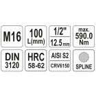 YATO YT04356 Bithegy dugófejjel SPLINE M16 1/2" 100 mm hosszú