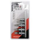 YATO YT04360 Spline bithegy készlet dugófejjel 5 részes (1/4"M5-6, 3/8"M8-10-12)