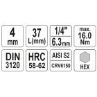 YATO YT04371 Bithegy dugófejjel imbusz 4 mm 1/4" CrV