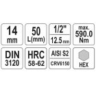 YATO YT04387 Bithegy dugófejjel imbusz 14 mm 1/2" CrV