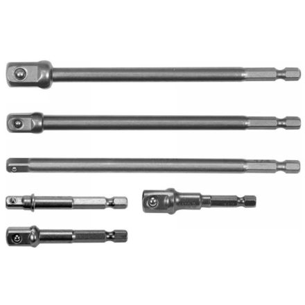 YATO YT04629 Dugókulcs adapter készlet 6 részes 1/4"->1/4", 3/8", 1/2" négyszög 50-150 mm