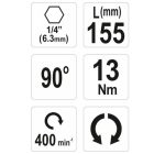 YATO YT04631 Sarokcsavarozó adapter 90° 155 mm