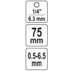 YATO YT04645 Fúrótokmány 0,5-6,5 mm 1/4" Hex (gyorstokmány)