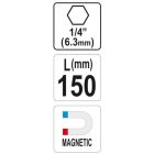 YATO YT04681 Bithegy-tartó mágneses 1/4" 150 mm