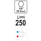 YATO YT04683 Bithegy-tartó mágneses 1/4" 250 mm