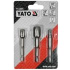 YATO YT04685 Dugókulcs adapter készlet 3 részes 1/4" Hex -> 1/2", 1/4", 3/8" négyszög