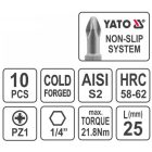 YATO YT0470 Bithegy PZ1 1/4" 25 mm 10 db/bl